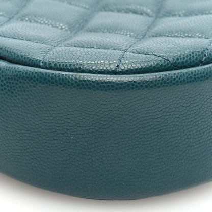 Chanel Caviar Quilted Round Clutch With Chain Green 8 of 9