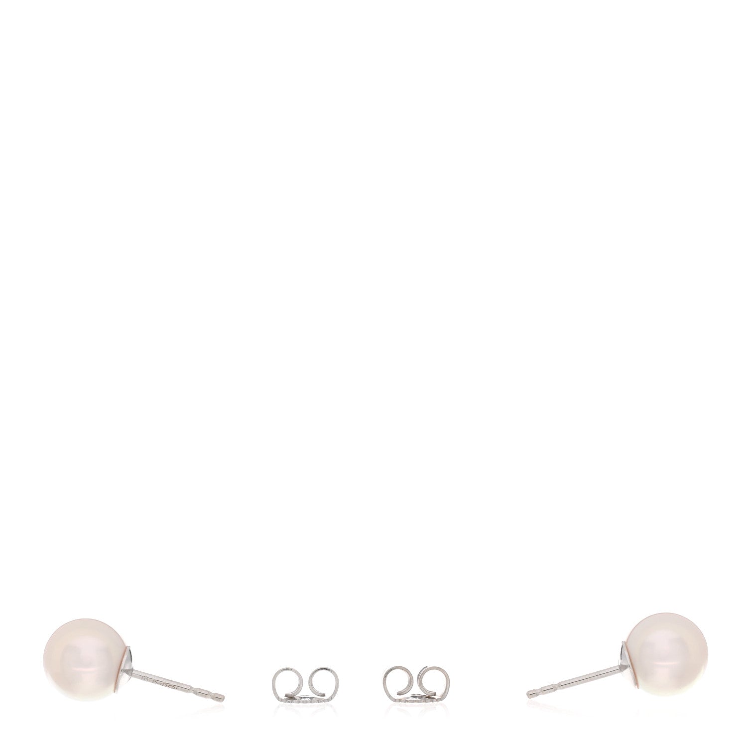 Mikimoto 18K White Gold Akoya Pearl 8mm Stud Earrings 3 of 5