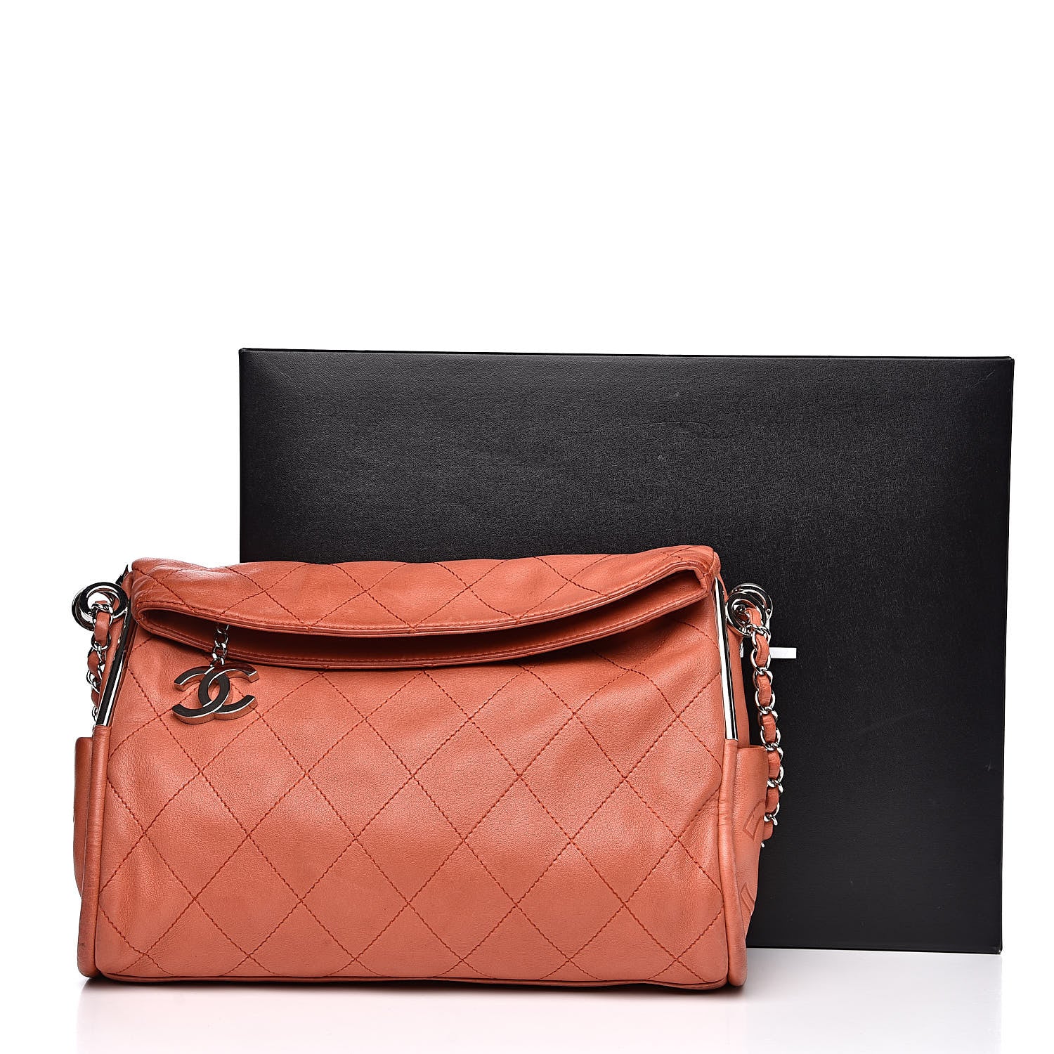Chanel Lambskin Stitched Medium Ultimate Soft Tote Coral 19 of 19