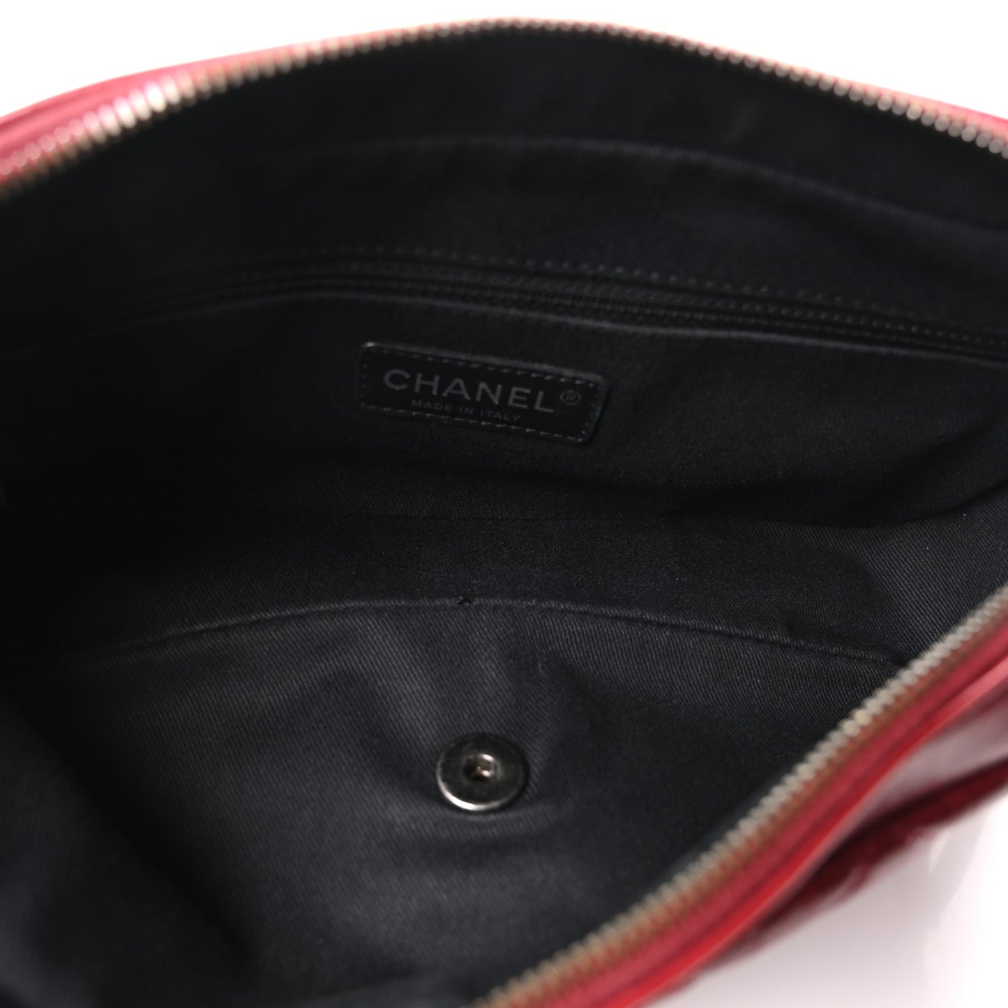 Glazed Calfskin Quilted Medium Duo Color Flap Dark Red
