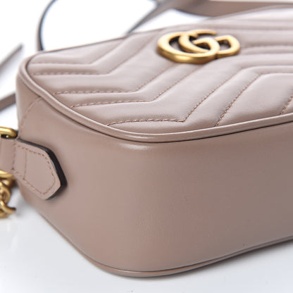 Gucci Calfskin Matelasse Mini GG Marmont Chain Shoulder Bag Porcelain Rose 5 of 12