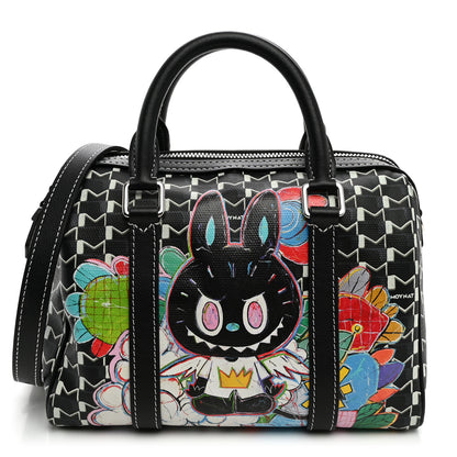 Moynat X KASING LUNG Calfskin Canvas M Labubu Boston Bag Black Multicolor 1 of 11