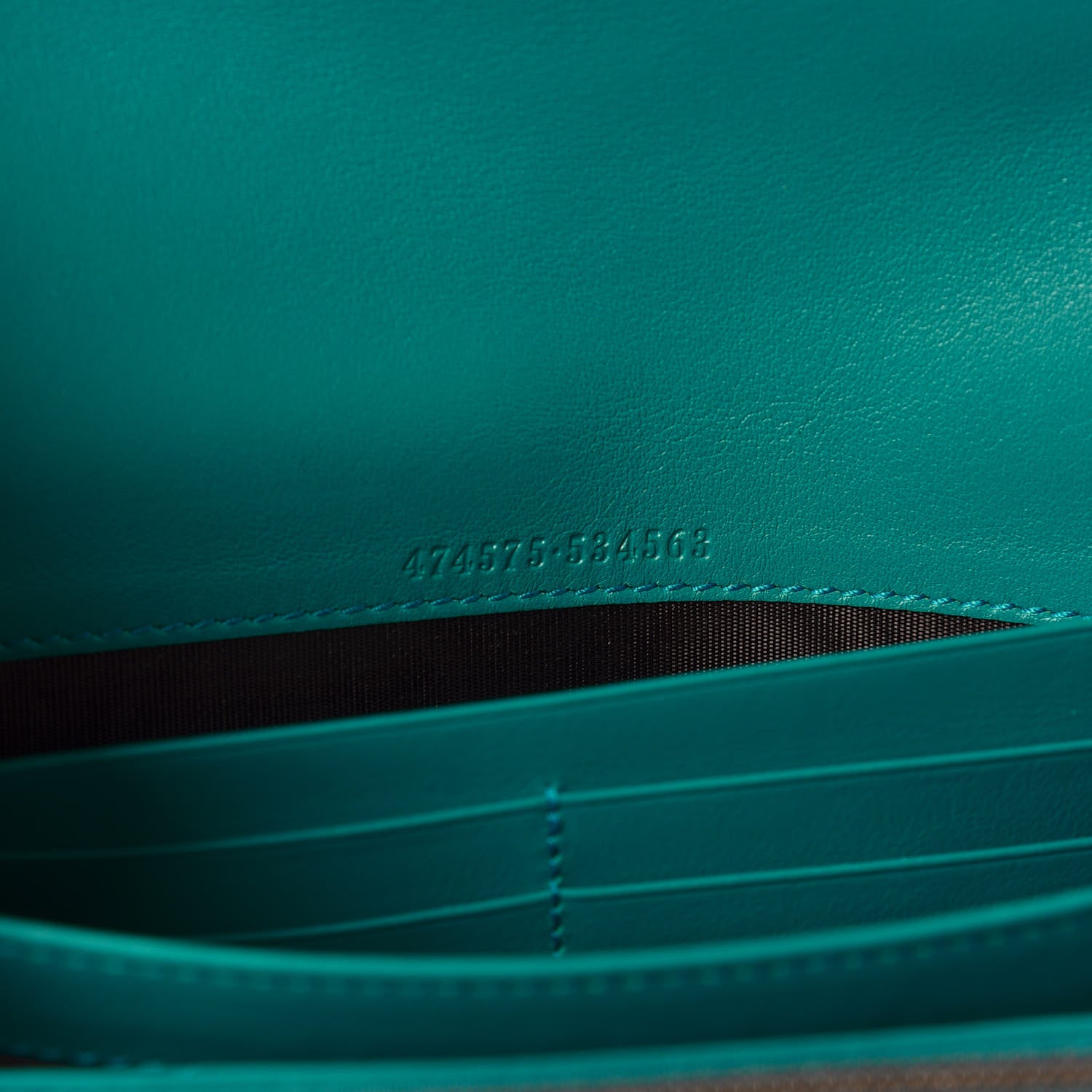 Gucci Velvet Matelasse GG Marmont Chain Wallet Pavone Cyan 8 of 10