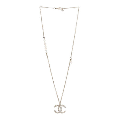 Chanel Pearl CC Pendant Necklace Gold 3 of 4