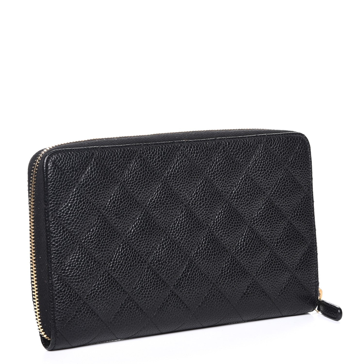 Chanel Caviar Quilted Large Zip Around Organizer Wallet Black 3 of 8