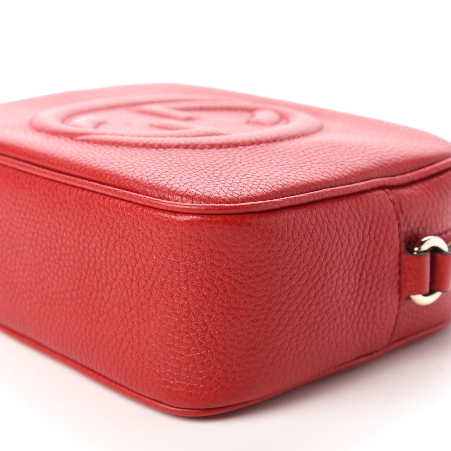 Pebbled Calfskin Small Soho Disco Bag Vibrant Red
