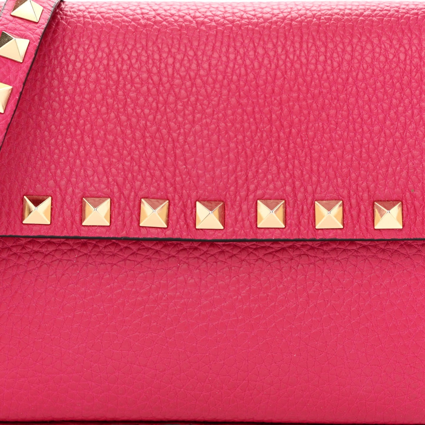 Grainy Calfskin Rockstud Crossbody Pouch Blossom