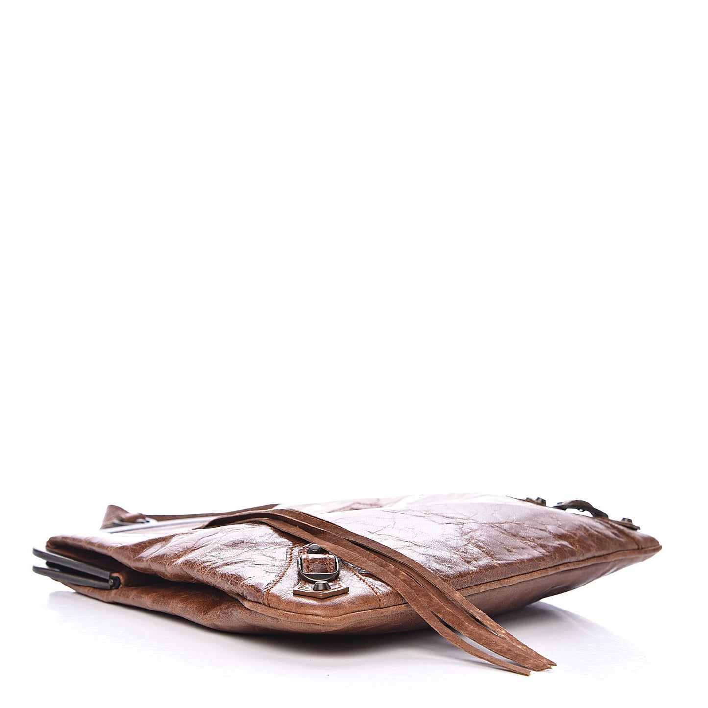 Chevre Small Aumonière Wristlet Cognac