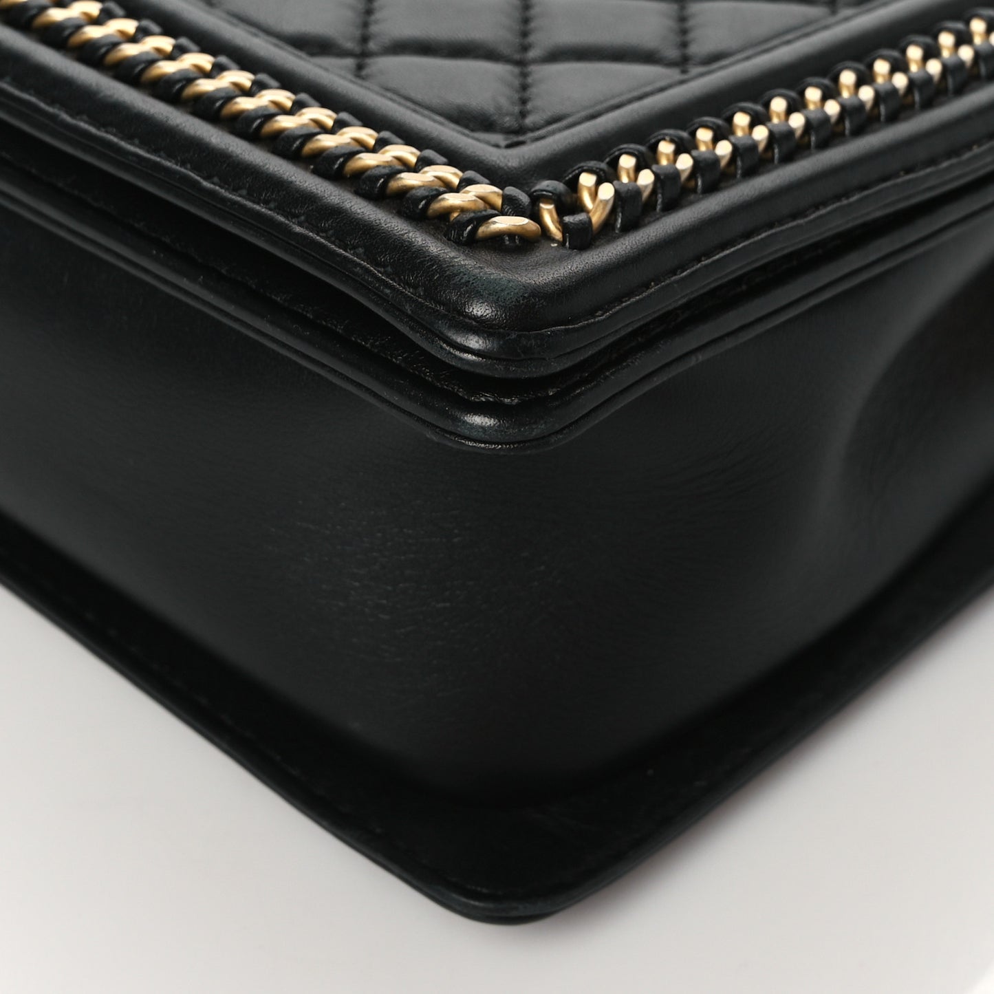 Calfskin Quilted New Medium Boy Top Handle Flap Black