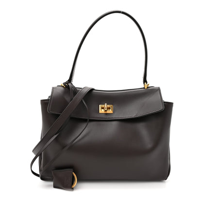 Balenciaga Natural Smooth Calfskin Small Rodeo Top Handle Handbag Espresso 1 of 10