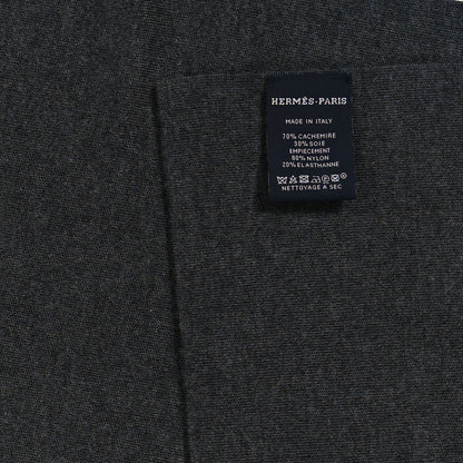 Hermes Cashmere Silk Just In Case Muffler Black 3 of 4