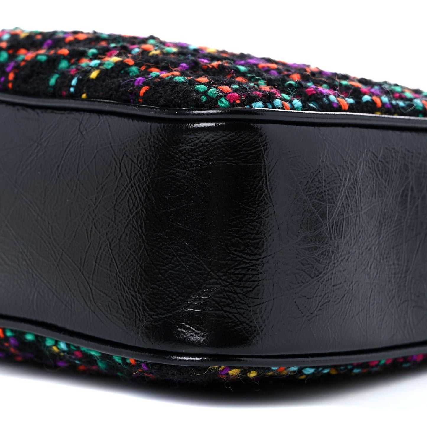 Tweed Calfskin Monogram Lou Camera Bag Black