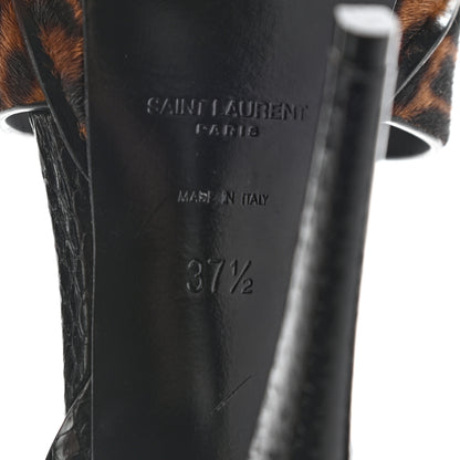 Saint Laurent Pony Hair Leopard Print Tribute 105 Platform Sandals 37.5 Naturale 7 of 7