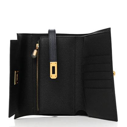 Hermes Epsom Verso Medium Kelly Wallet Bleu Indigo Black 5 of 7