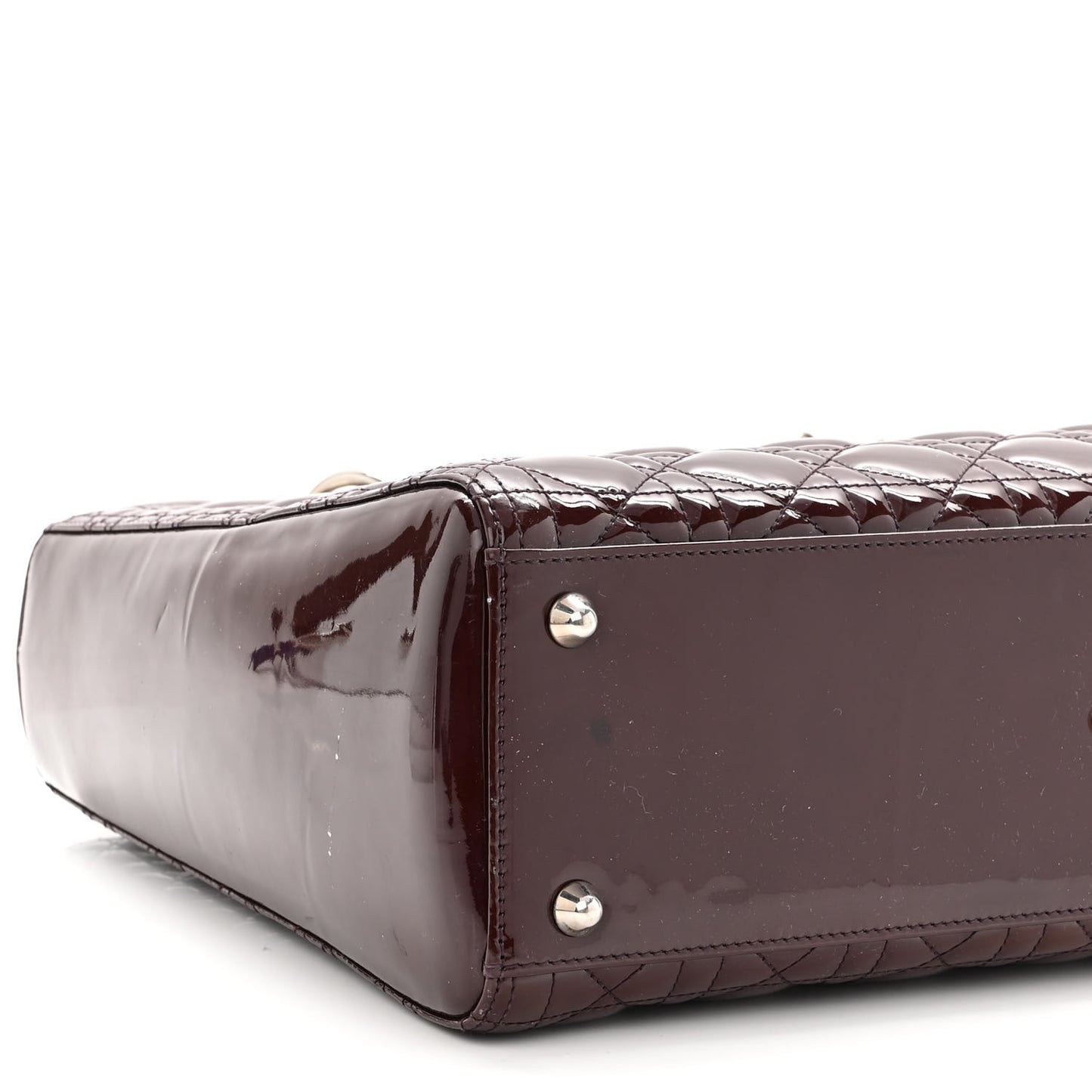 Patent Cannage Large Lady Dior Burgundy
