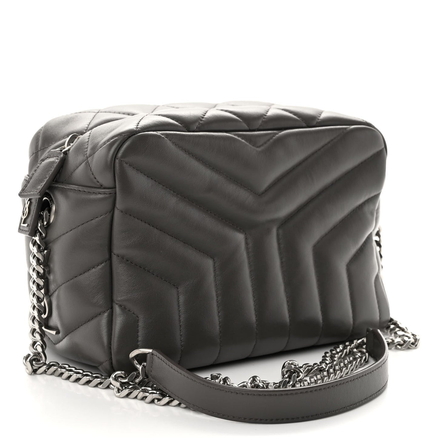 Calfskin Y Quilted Monogram Small Loulou Bowling Bag Earth