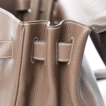 Hermes Taurillon Clemence Shoulder Kelly 40 Etoupe 29 of 38