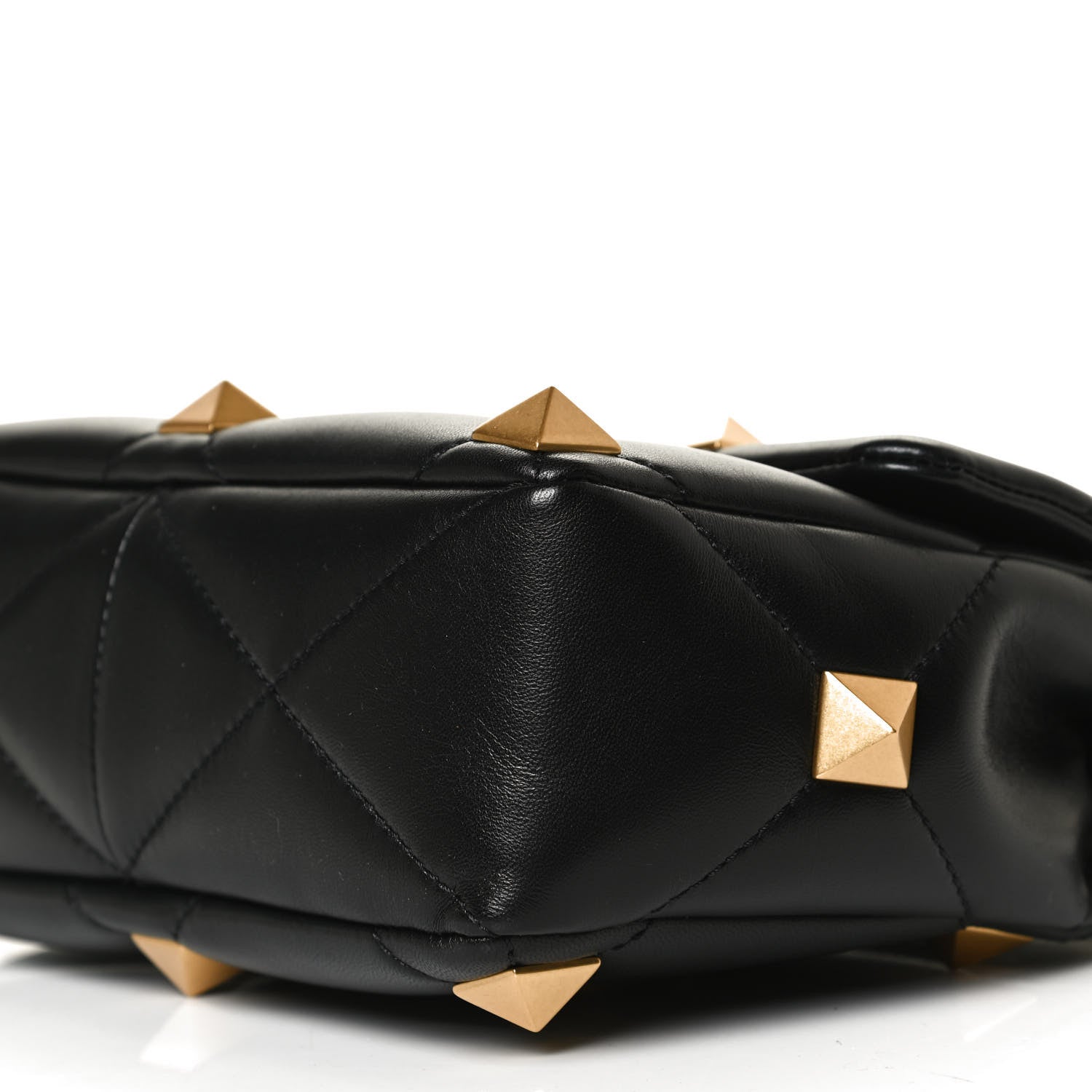 Valentino Garavani Nappa Large Roman Stud Shoulder Bag Black 10 of 10