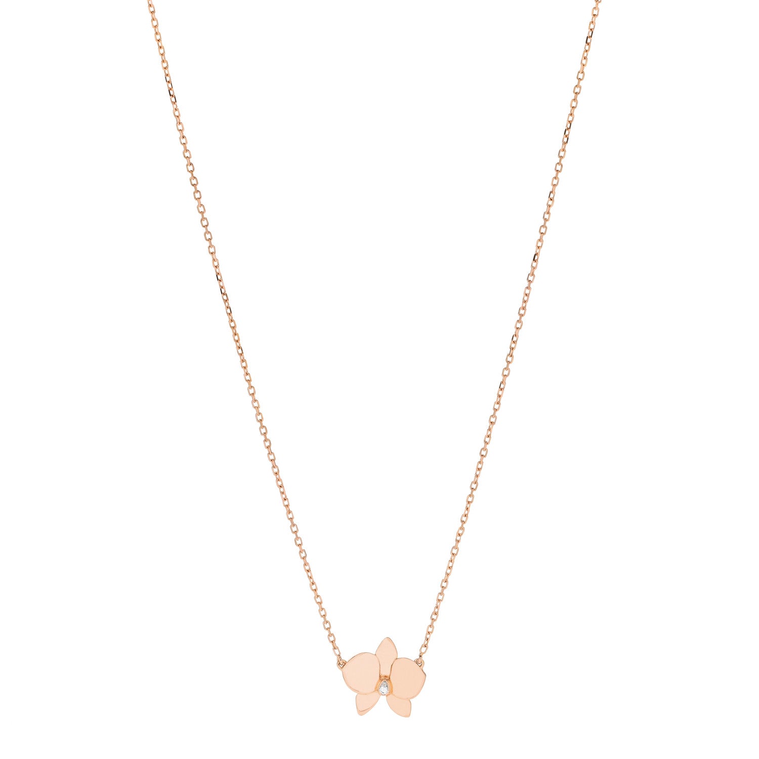 Cartier 18K Pink Gold Diamond Caresse D'Orchidees Par Cartier Pendant Necklace 1 of 6