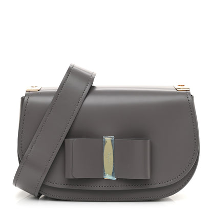 Salvatore Ferragamo Smooth Calfskin Anna Shoulder Bag Urban Grey 1 of 8