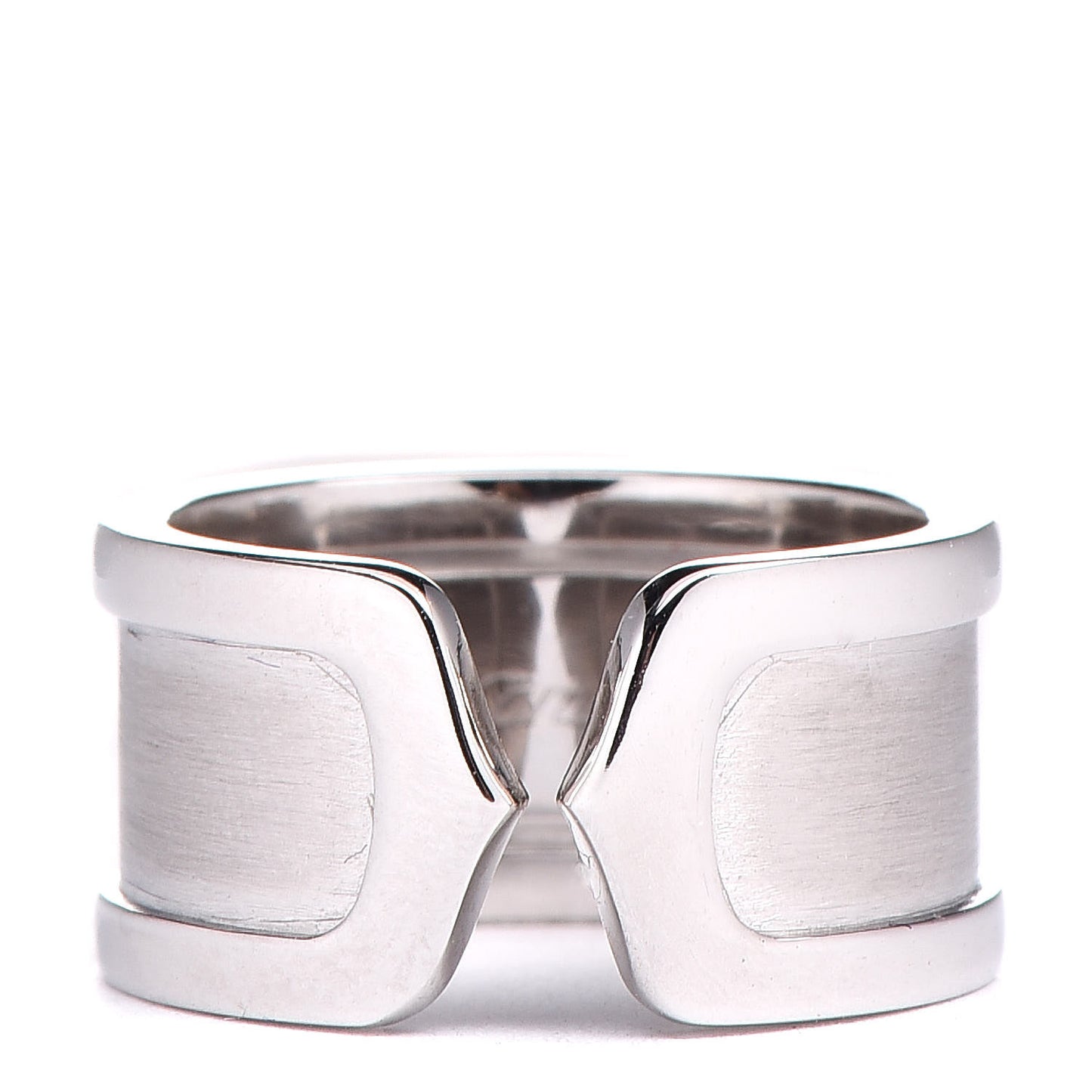 18K White Gold 10mm Logo De Ring 49 4.75