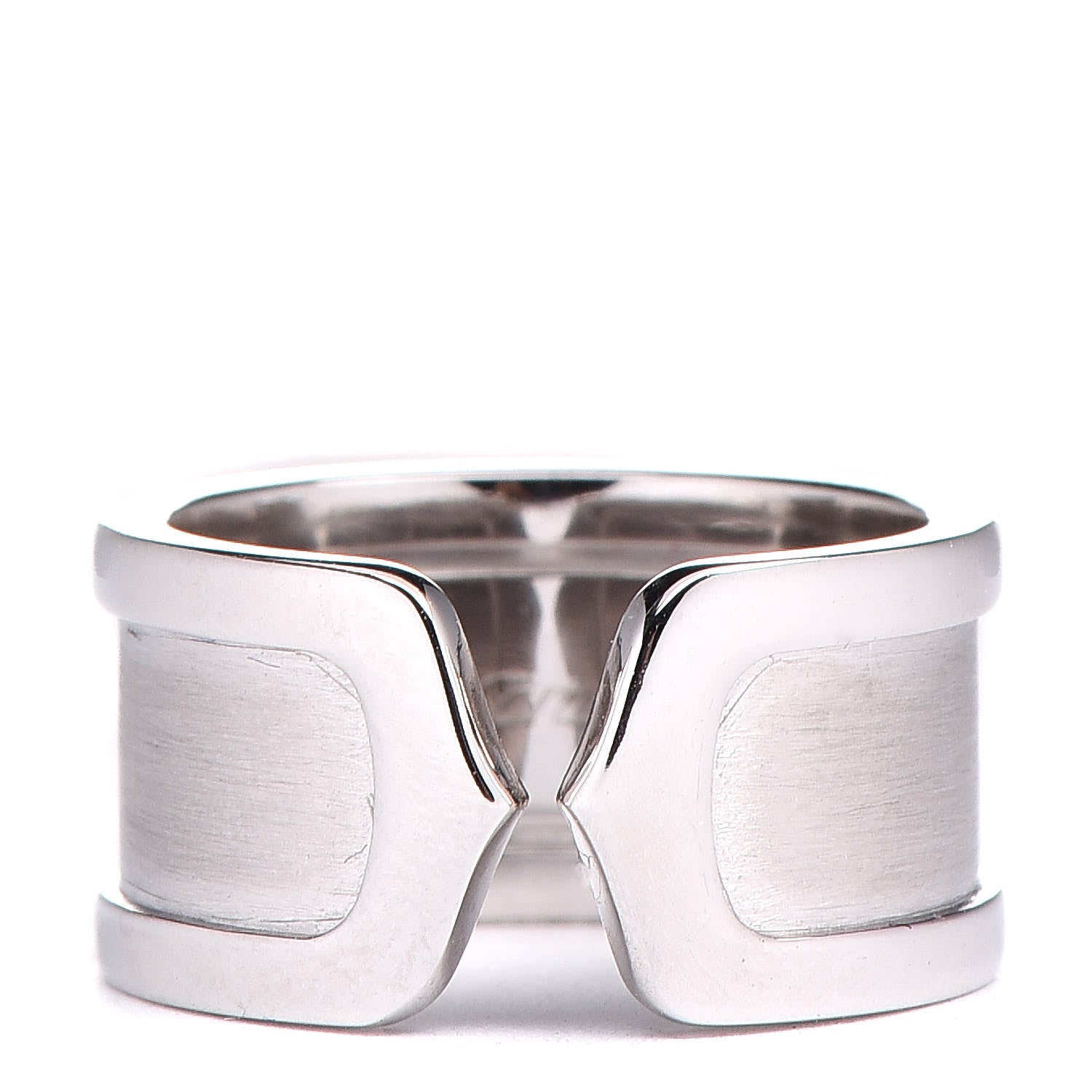 Cartier 18K White Gold 10mm Logo De Ring 49 4.75 1 of 5