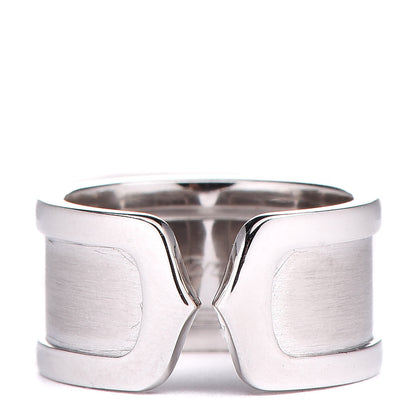 Cartier 18K White Gold 10mm Logo De Ring 49 4.75 1 of 5