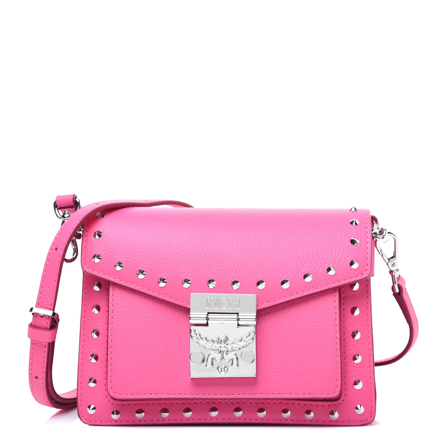 MCM Calfskin Studded Mini Patricia Crossbody Bag Sugar Pink 1 of 11