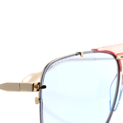 Gucci Metal Square Frame Sunglasses GG0739S Blue 8 of 9