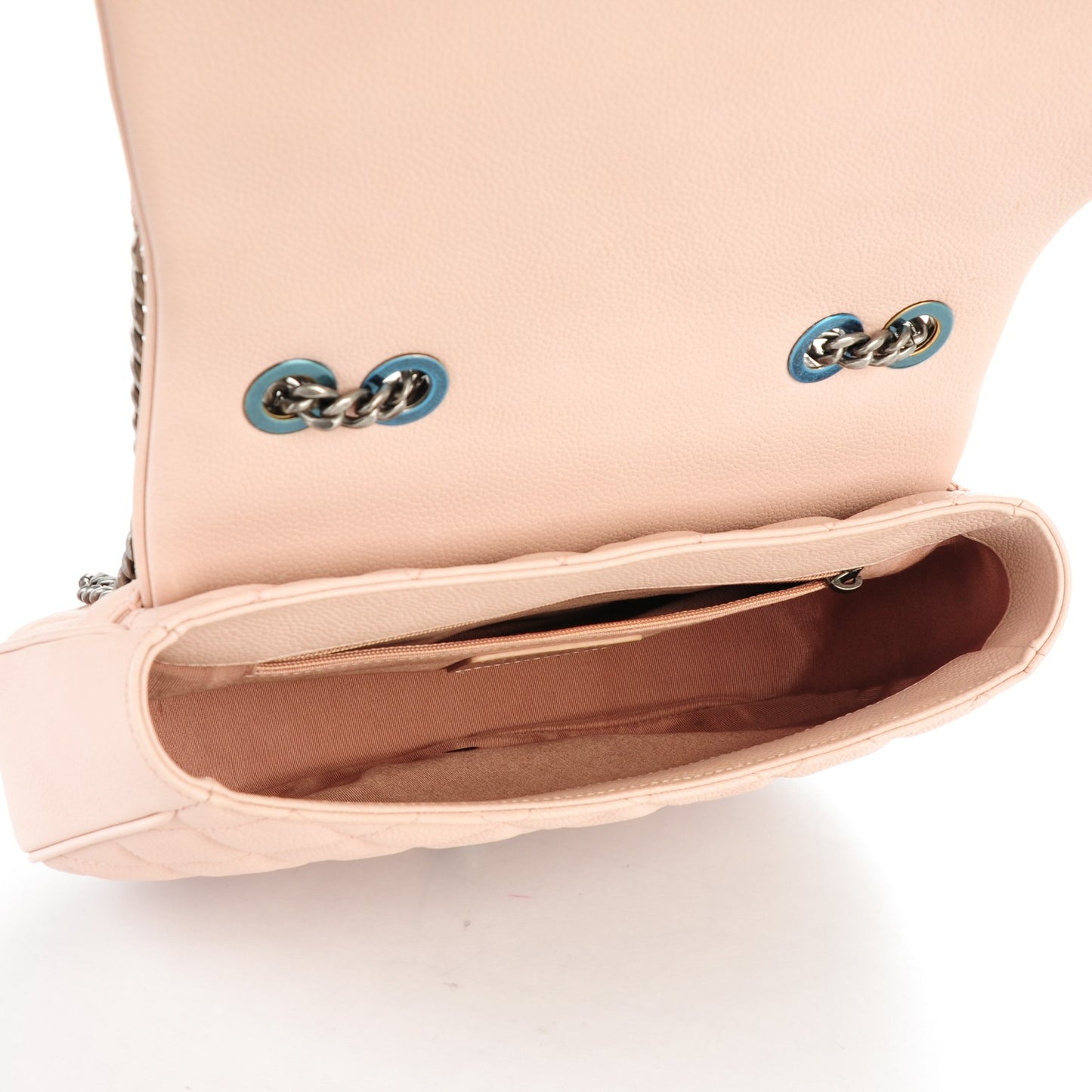 Caviar Quilted Casual Pocket Messenger Flap Light Pink
