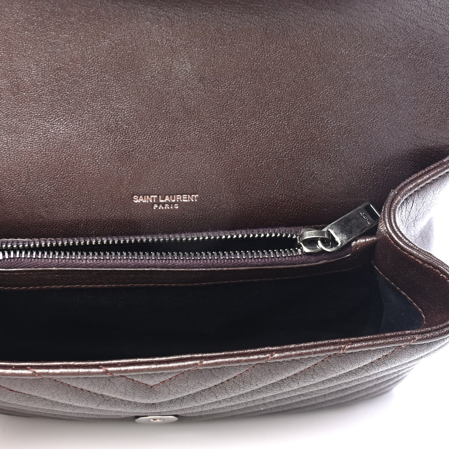 Sheepskin Matelasse Chevron Monogram Medium College Bag Black Tulip