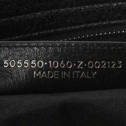 Balenciaga Agneau Classic Silver Hardware City Logo Strap Black White 7 of 9