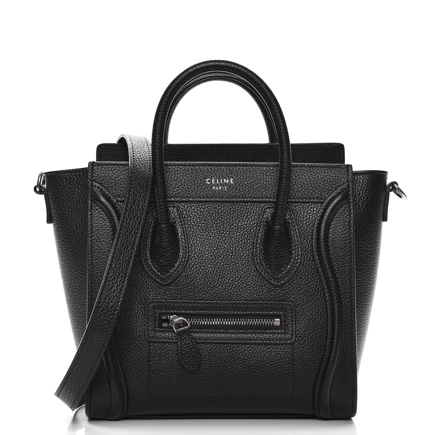 Drummed Calfskin Nano Luggage Black