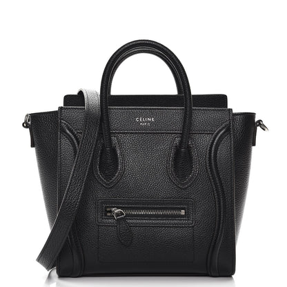 Celine Drummed Calfskin Nano Luggage Black 1 of 6
