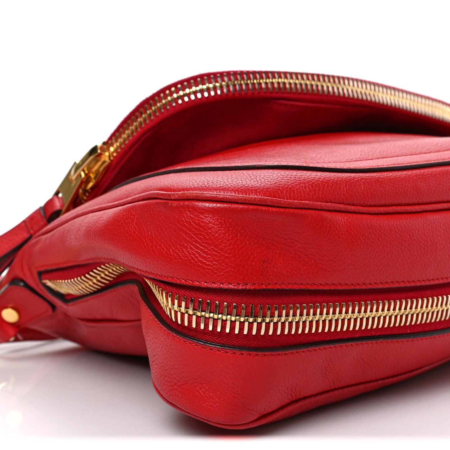 Pebbled Calfskin Large Jennifer Flame Red