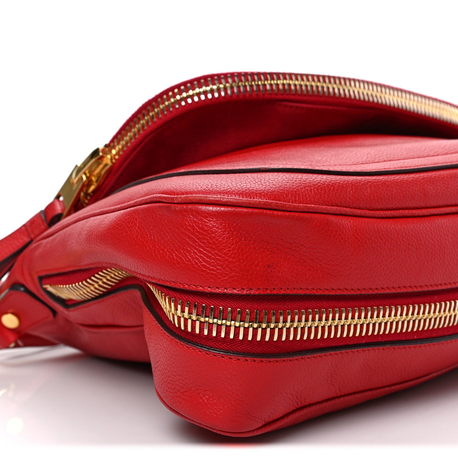 Tom Ford Pebbled Calfskin Large Jennifer Flame Red 7 of 8