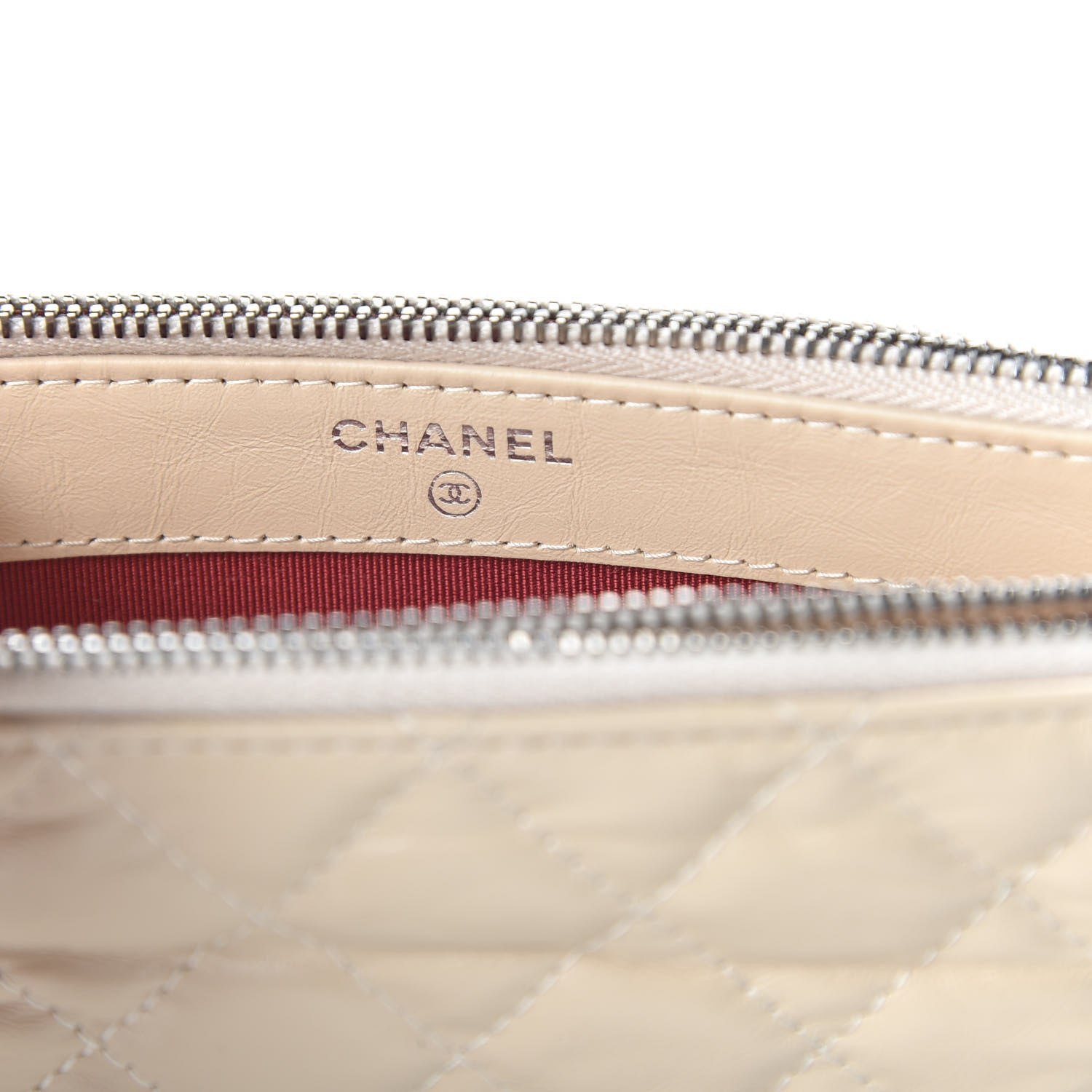 Chanel Aged Calfskin Quilted Small Gabrielle Clutch With Chain Beige Black 8 of 12