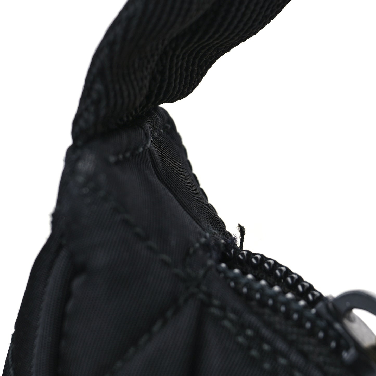 Tessuto Nylon Stitched Shoulder Bag Black