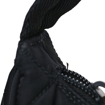 Prada Tessuto Nylon Stitched Shoulder Bag Black 9 of 12