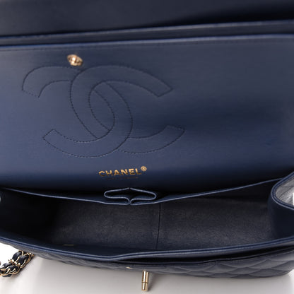 Chanel Caviar Quilted Jumbo Double Flap Blue 5 of 10