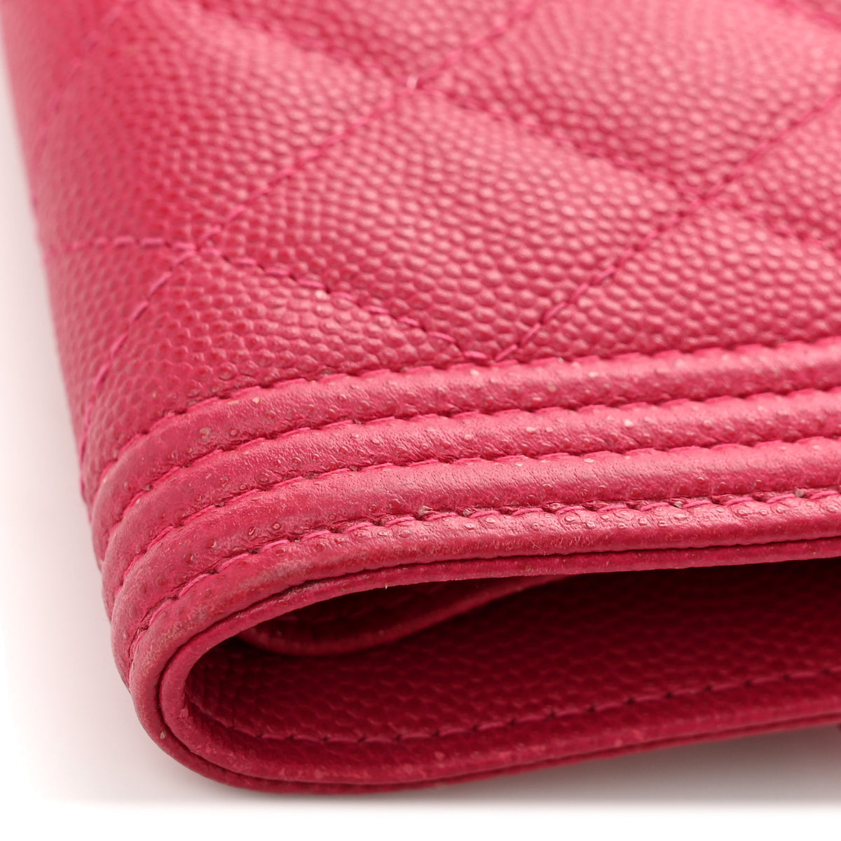 Caviar Quilted Compact Boy Wallet Pink