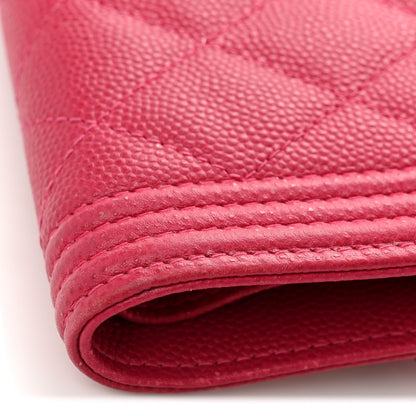 Chanel Caviar Quilted Compact Boy Wallet Pink 10 of 11