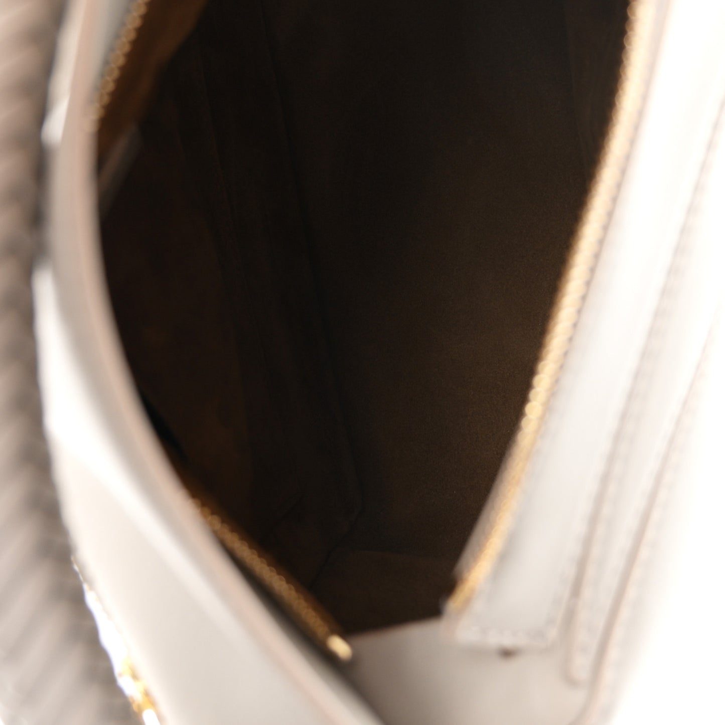 Calfskin Small Woven Puzzle Bag  Shell Grey
