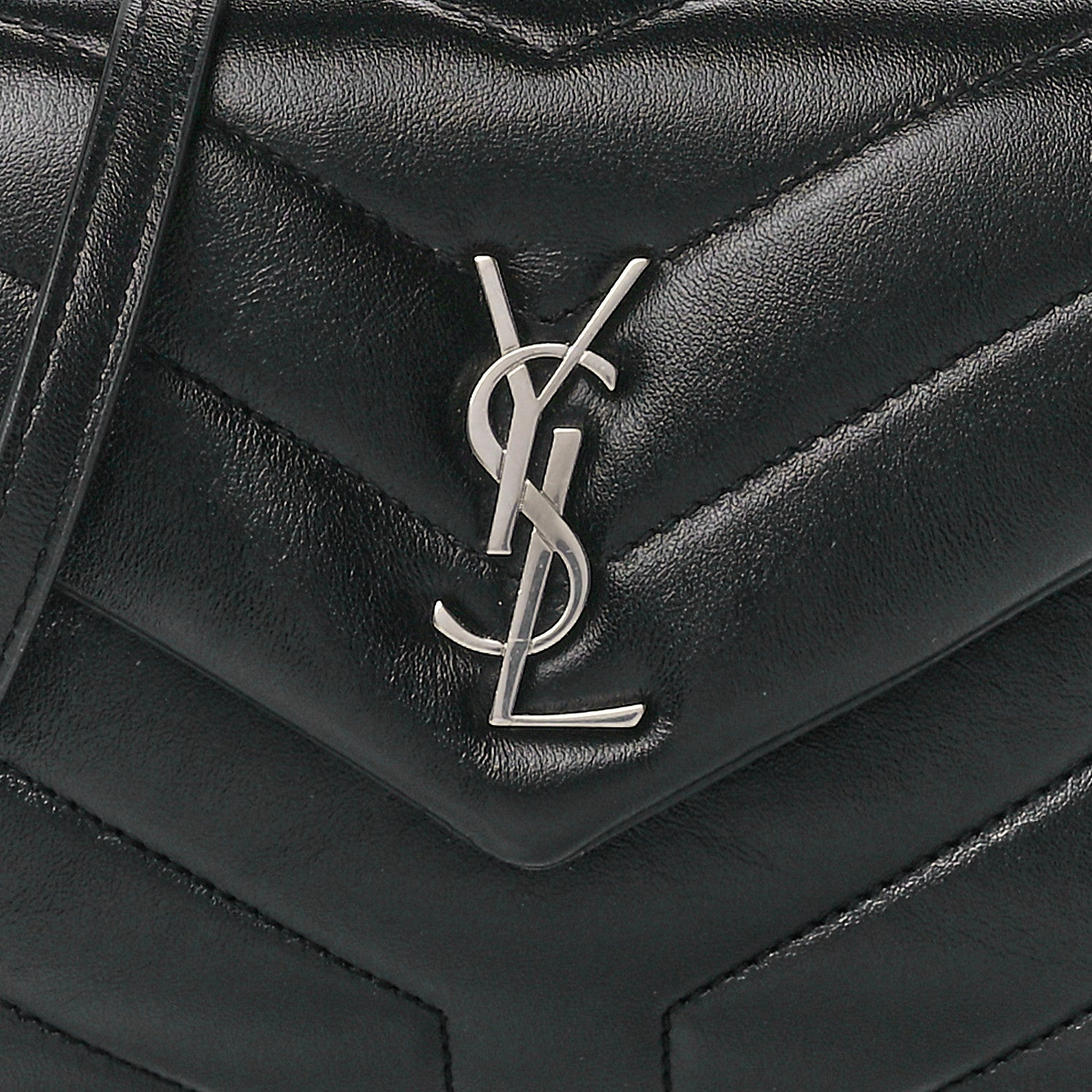Saint Laurent Calfskin Y Quilted Monogram Toy Loulou Crossbody Bag Black 9 of 12
