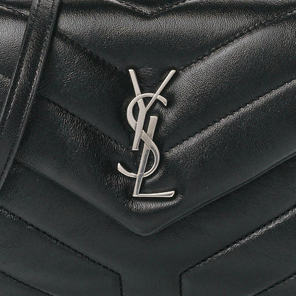 Saint Laurent Calfskin Y Quilted Monogram Toy Loulou Crossbody Bag Black 9 of 12