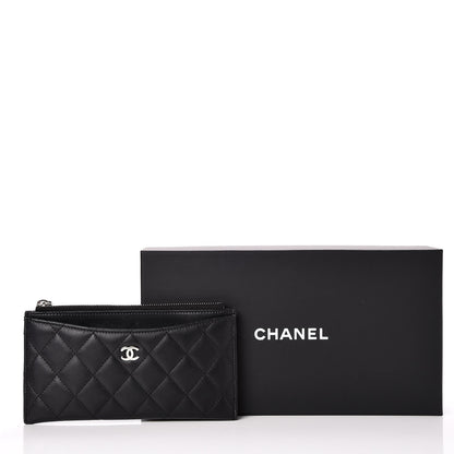 Chanel Lambskin Quilted Classic Zip Pouch Black 10 of 10