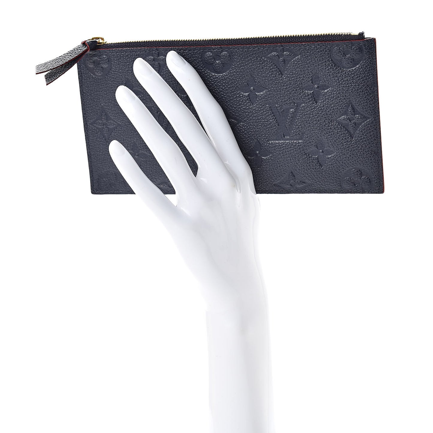 Empreinte Felicie Chain Wallet Zippered Insert Marine Rouge