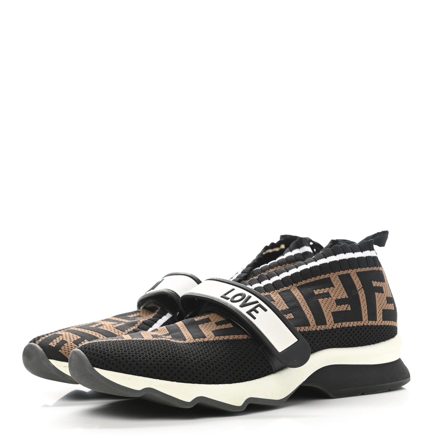 Stretch Yarn FF Stiff Band Rockoko Sneakers 36 Black White Tobacco