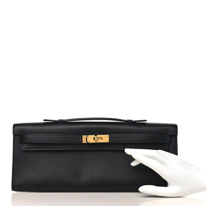 Hermes Swift Kelly Cut Clutch Pochette Black 2 of 7