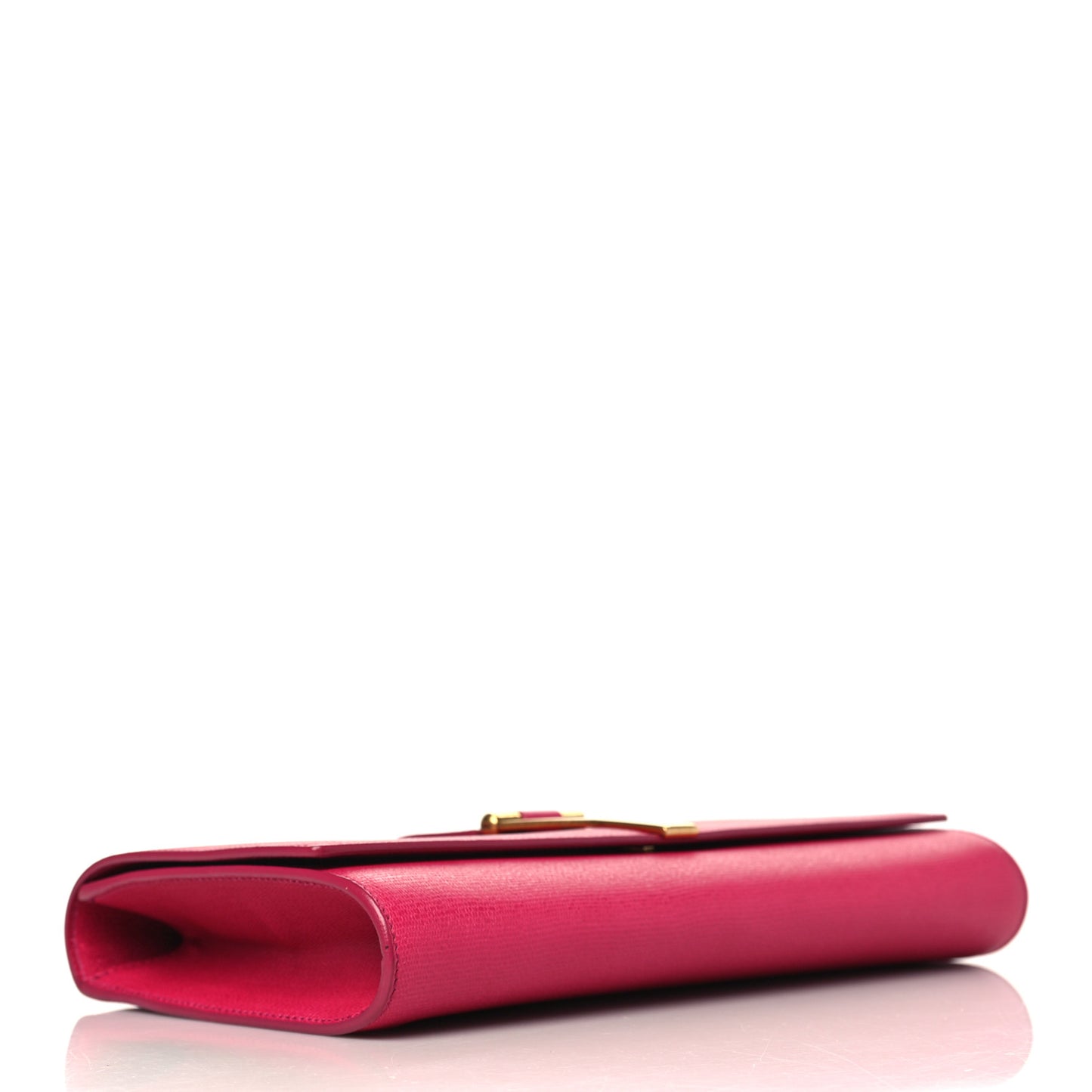 Textured Calfskin Classic Y Ligne Clutch Fuchsia